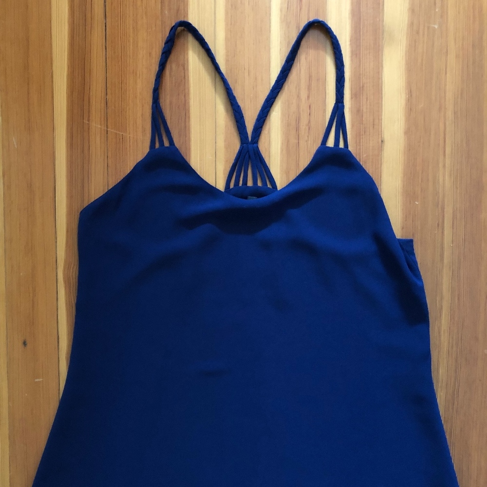 Blue Braided Neck Tank